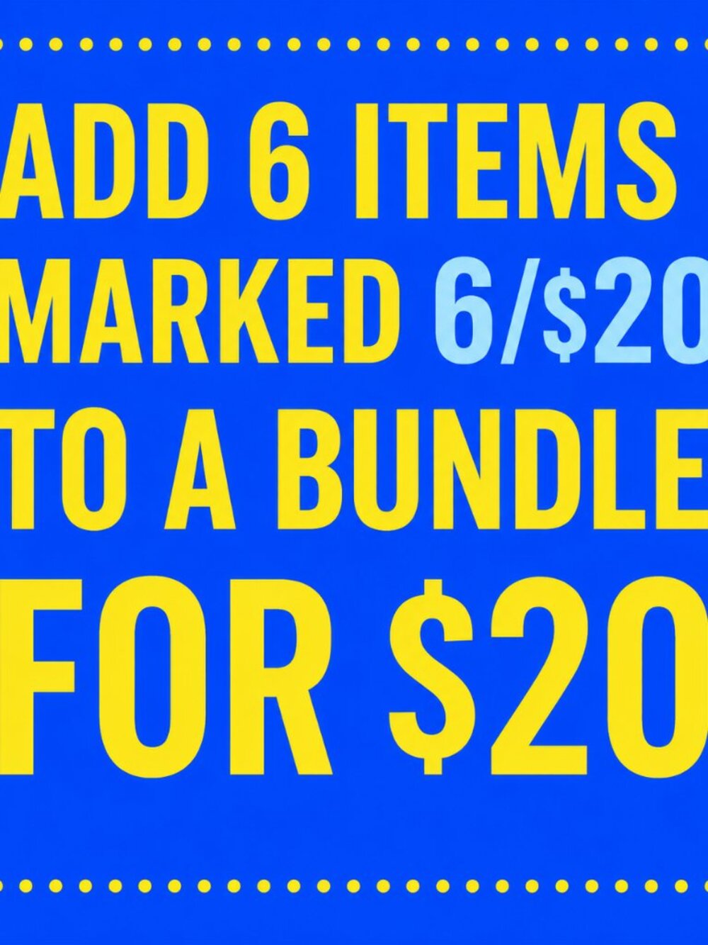 Back to school sale 6/$20 Any item that's mark 6/$20 make a bundle
